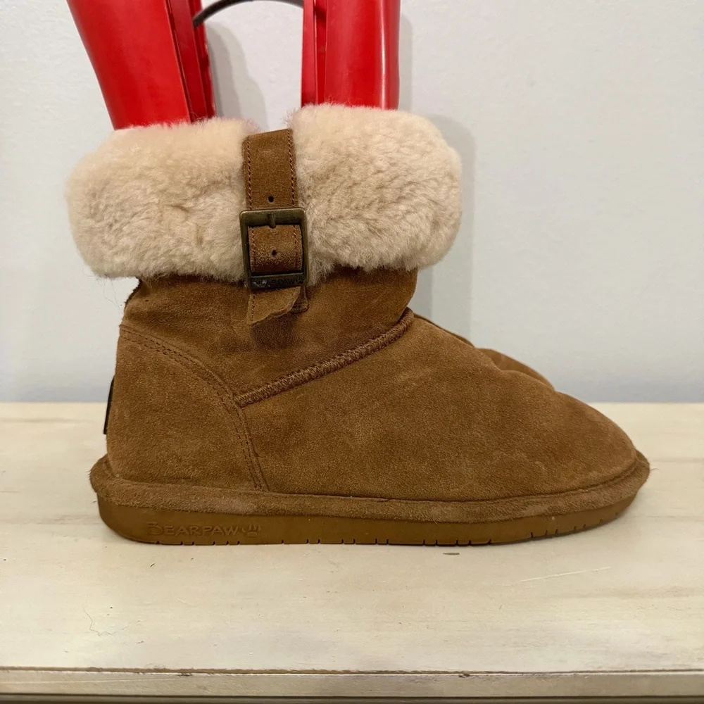 Bearpaw Brown Suede Abby Short Winter Boots